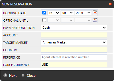 new reservation window